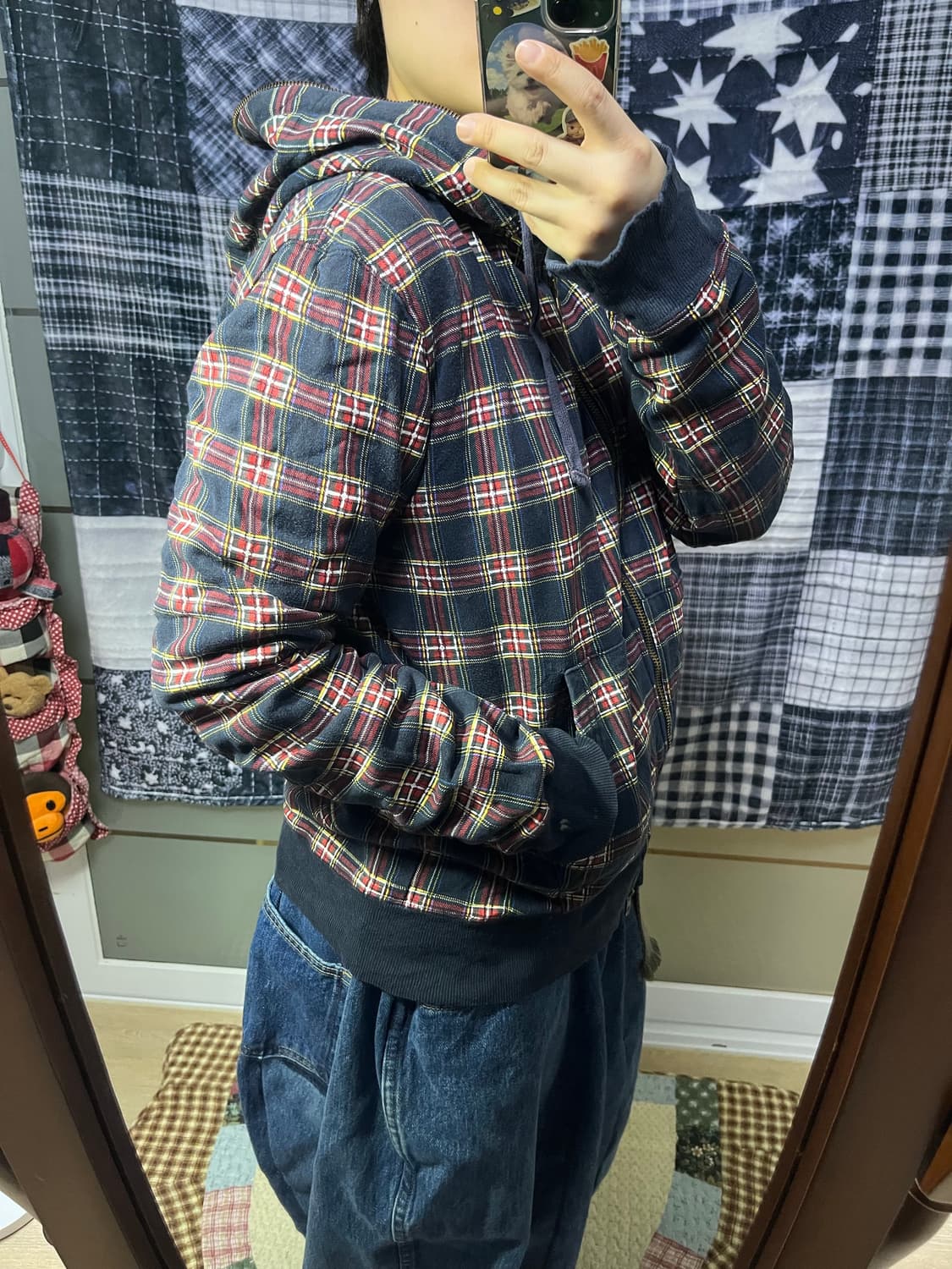 BEAMS 타탄 체크 풀집업 상품이미지3