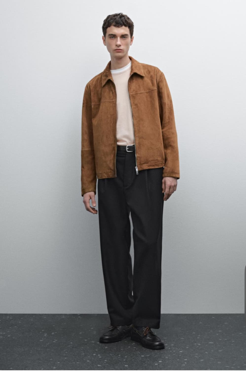 마시모두띠 스웨이드 레더 지퍼 자켓 상품이미지1