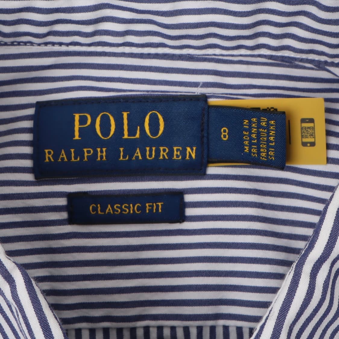폴로 랄프로렌 QR 블루 스트라이프 클래식핏 셔츠 상품이미지8