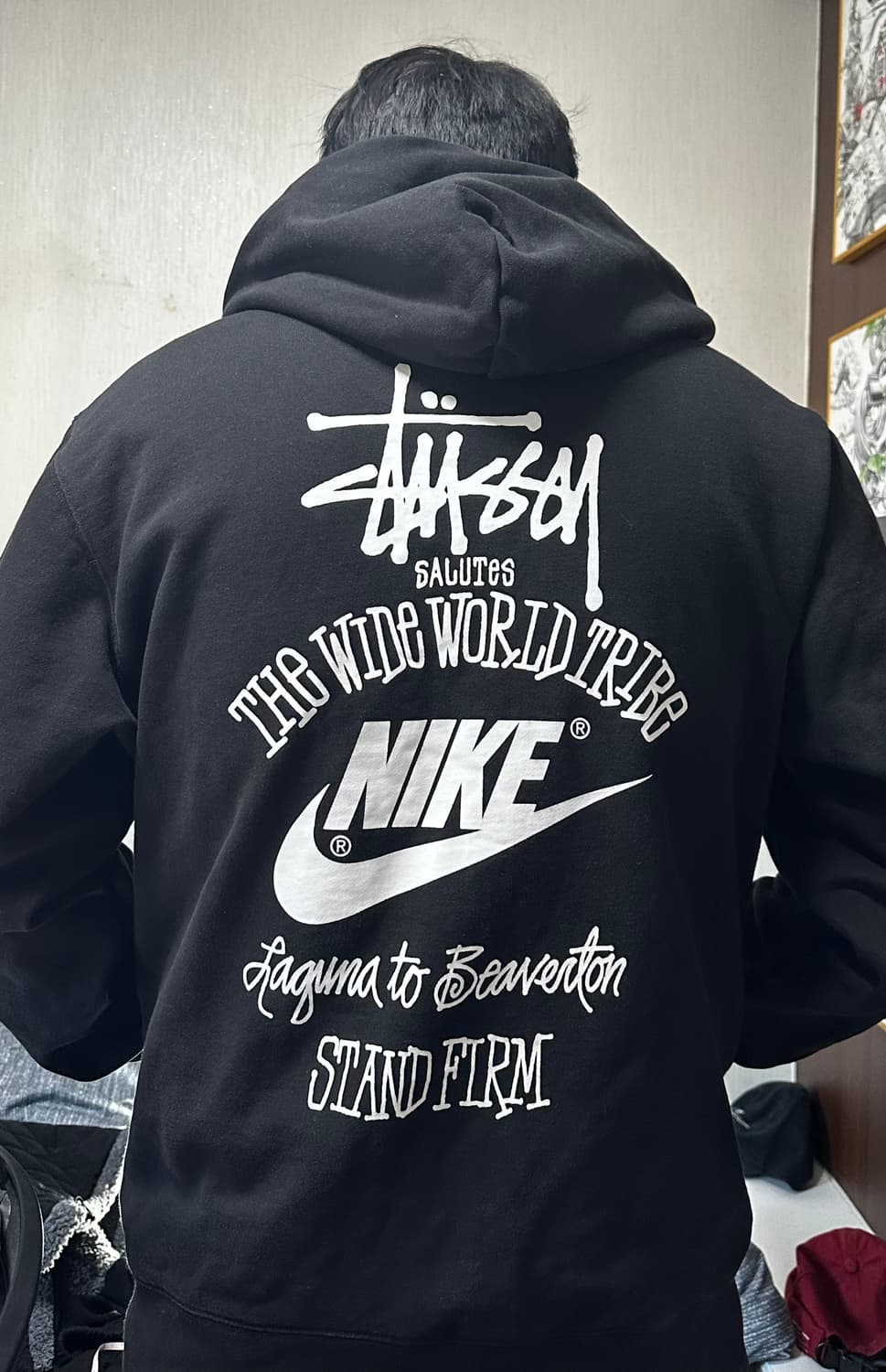 나이키 X 스투시 후드집업 블랙 XL 상품이미지1