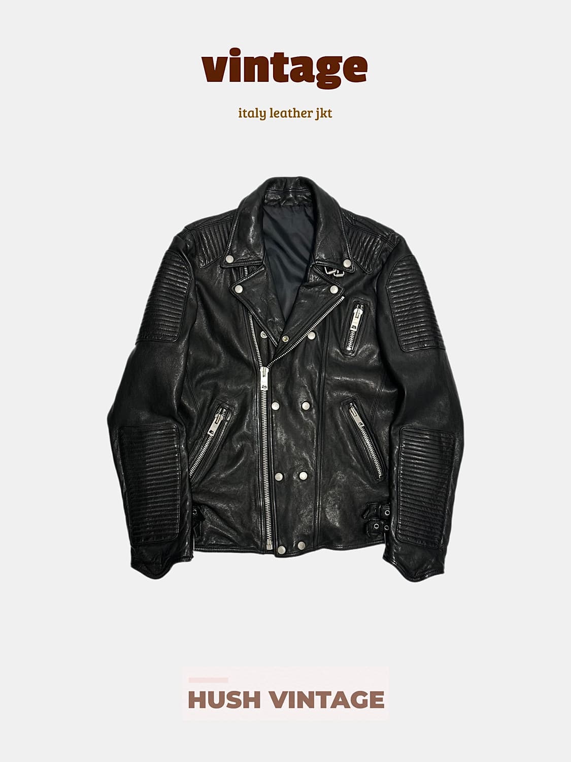 빈티지 가죽 바이크 라이더자켓 made in italy 상품이미지1