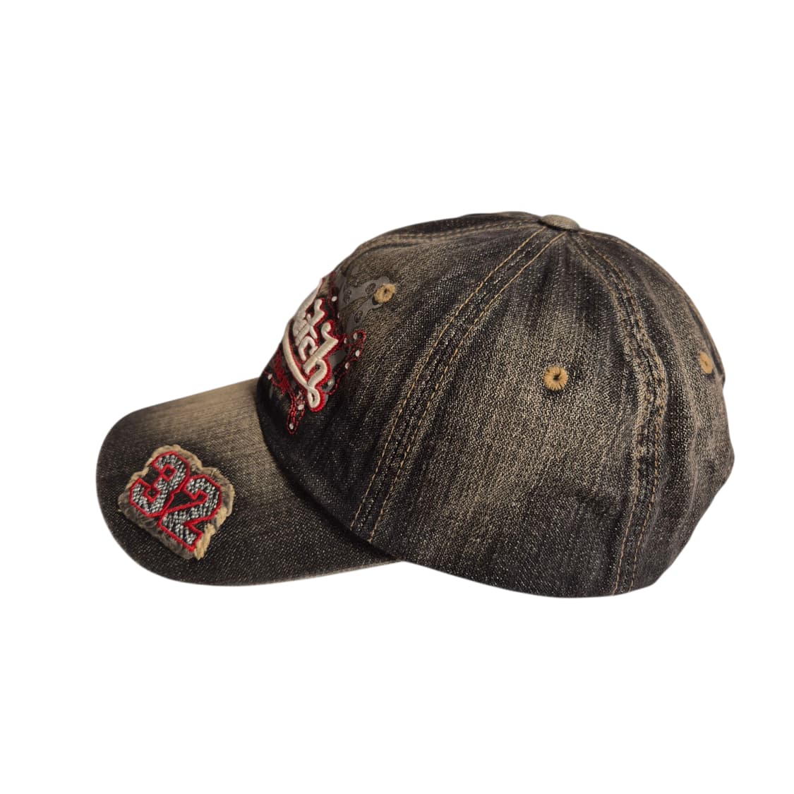 VonDuTch) 본더치 Y2K 흑청 대님 로고 볼캡 상품이미지3