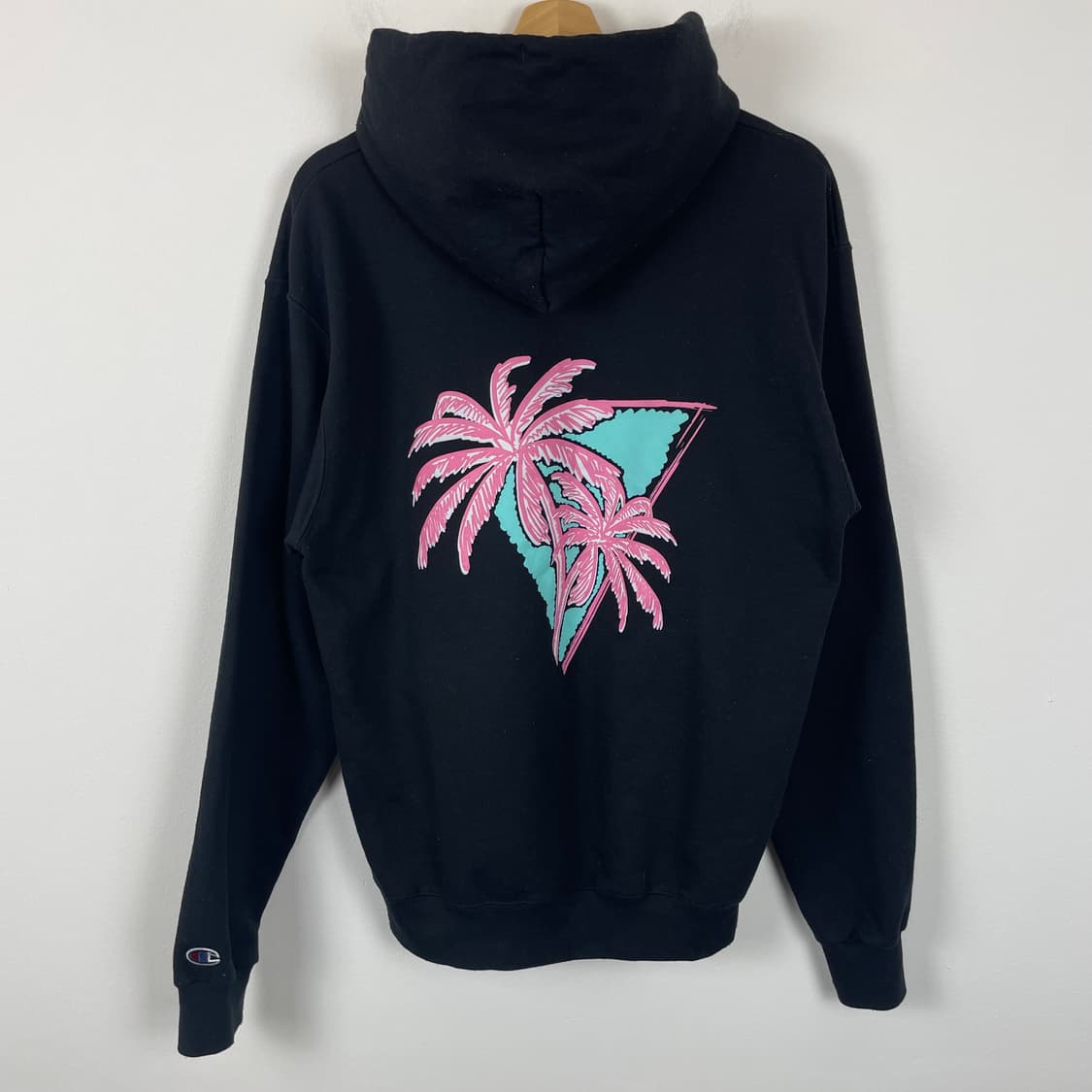 챔피온 야자수 프린팅 블랙 후드티 상품이미지2