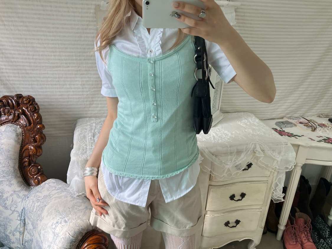 빈티지 민트 슬리브리스 상품이미지5