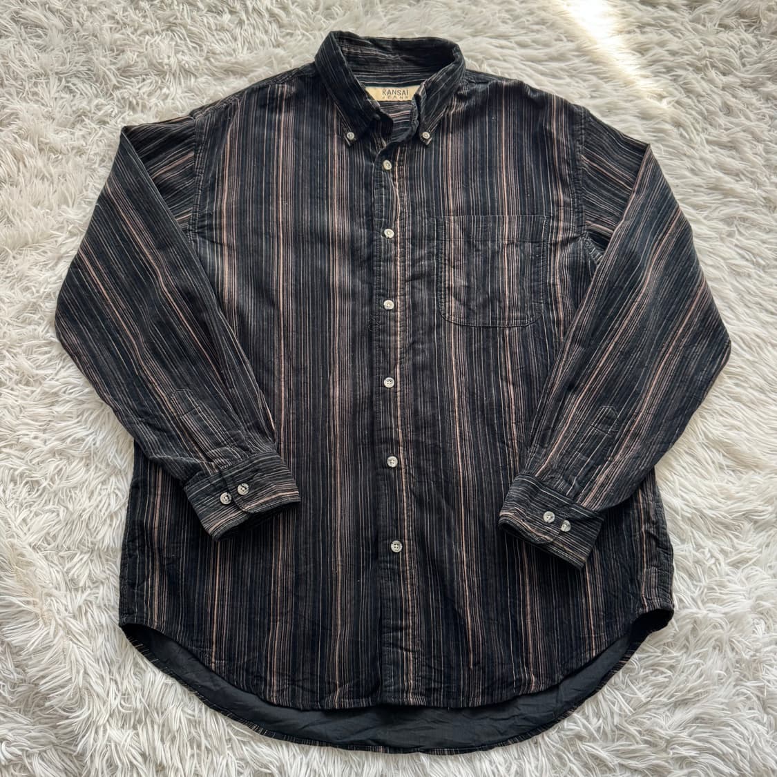 KANSAI 일본빈티지 벨벳셔츠 y2k 빈티지셔츠 남여공용셔츠 m 100 상품이미지2