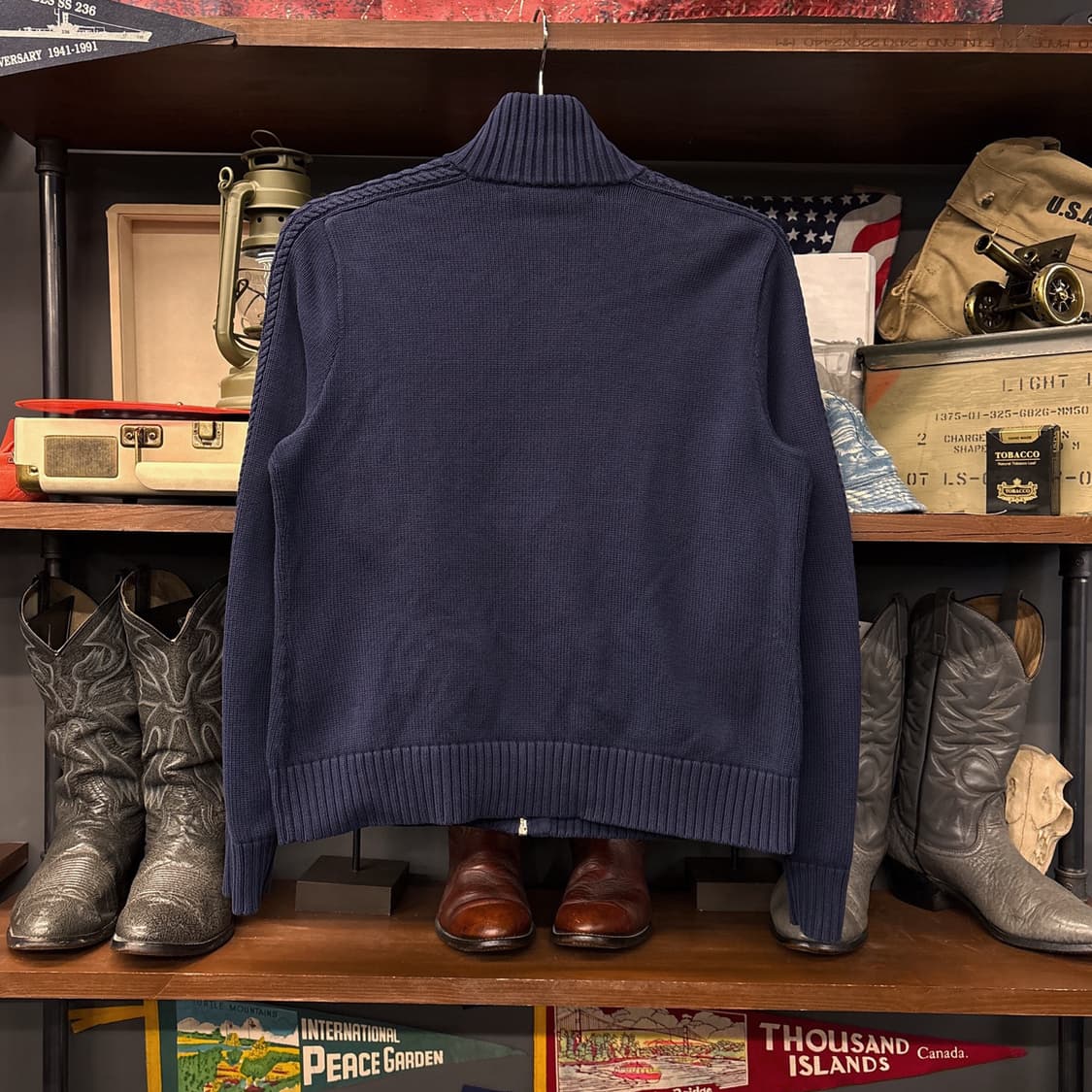 랄프로렌 스포츠 청키립 사이드케이블 니트집업 네이비 N924 상품이미지2