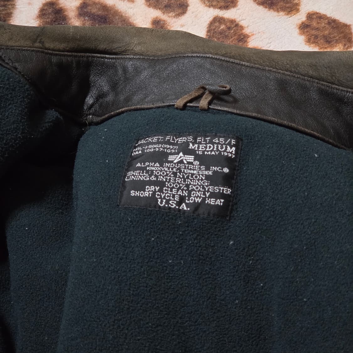 알파인더스트리 밀리터리 가죽 카라 항공 점퍼 상품이미지9
