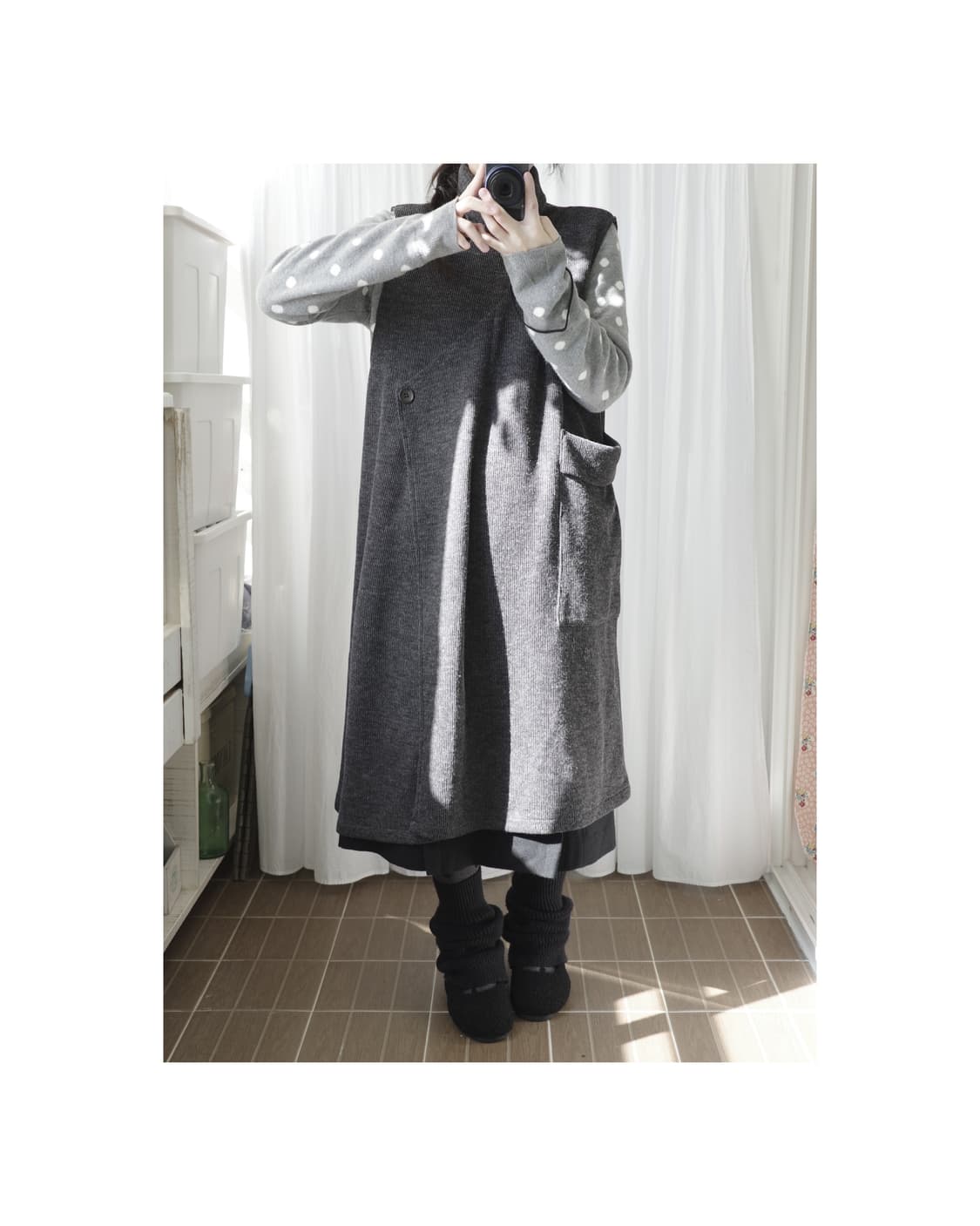 Knit grey one-piece 상품이미지4