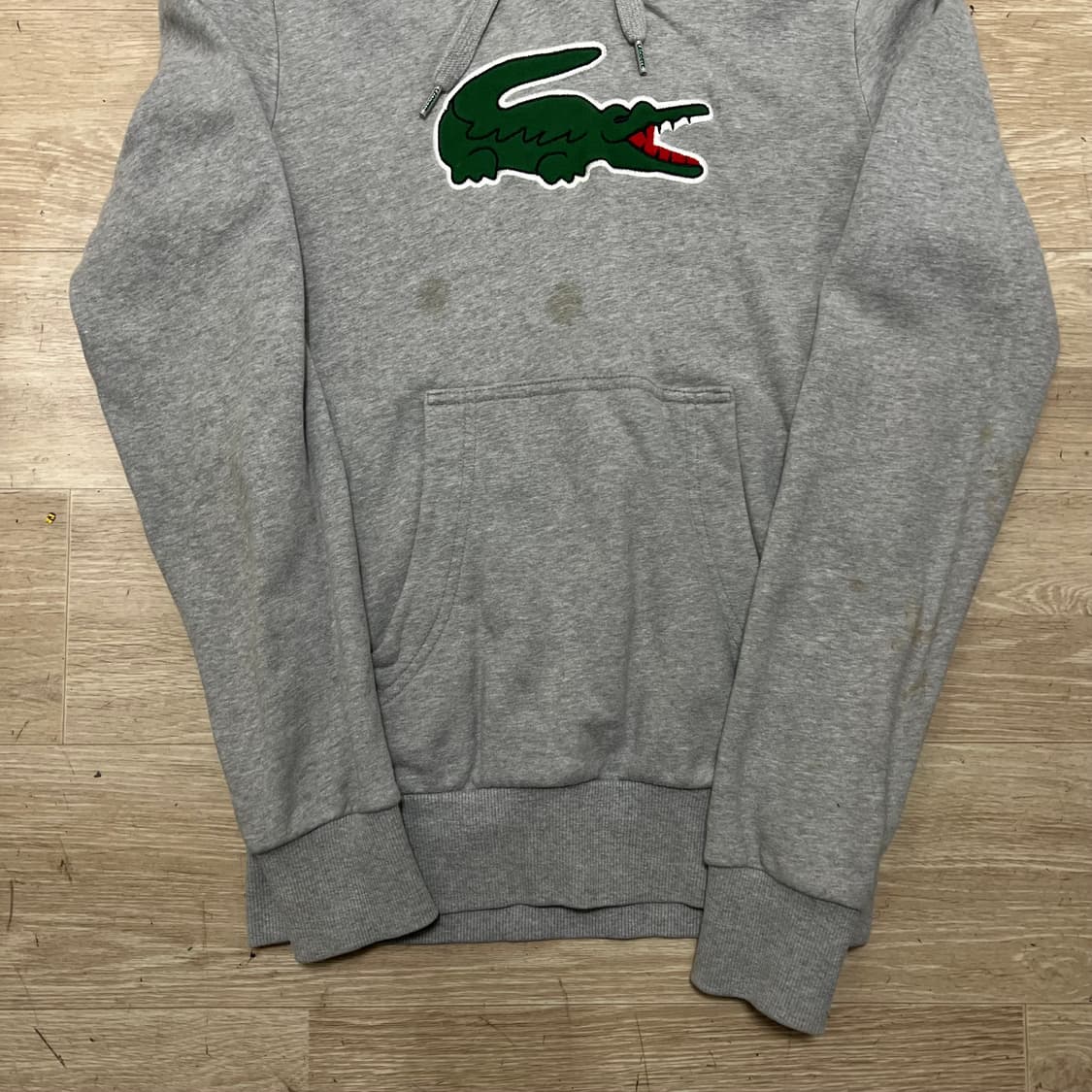 라코스테 자수 빅로고 기모 후드티 [그레이] 2사이즈 상품이미지3