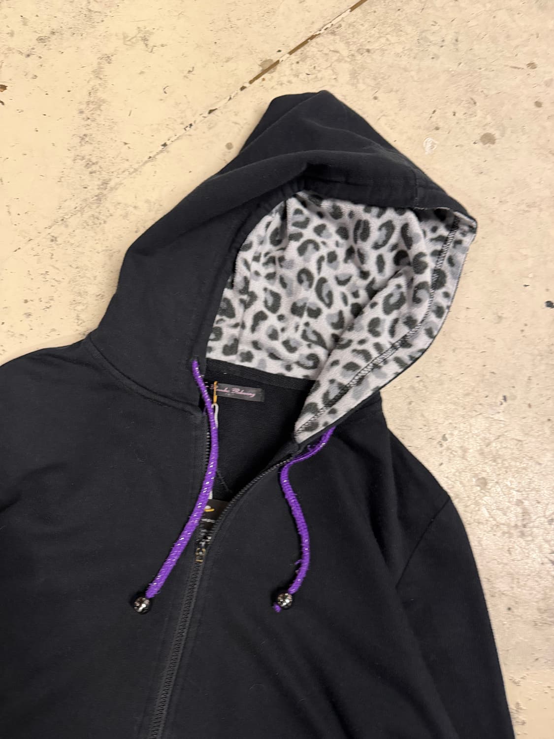 back cross detail leopard hood zip-up 상품이미지9