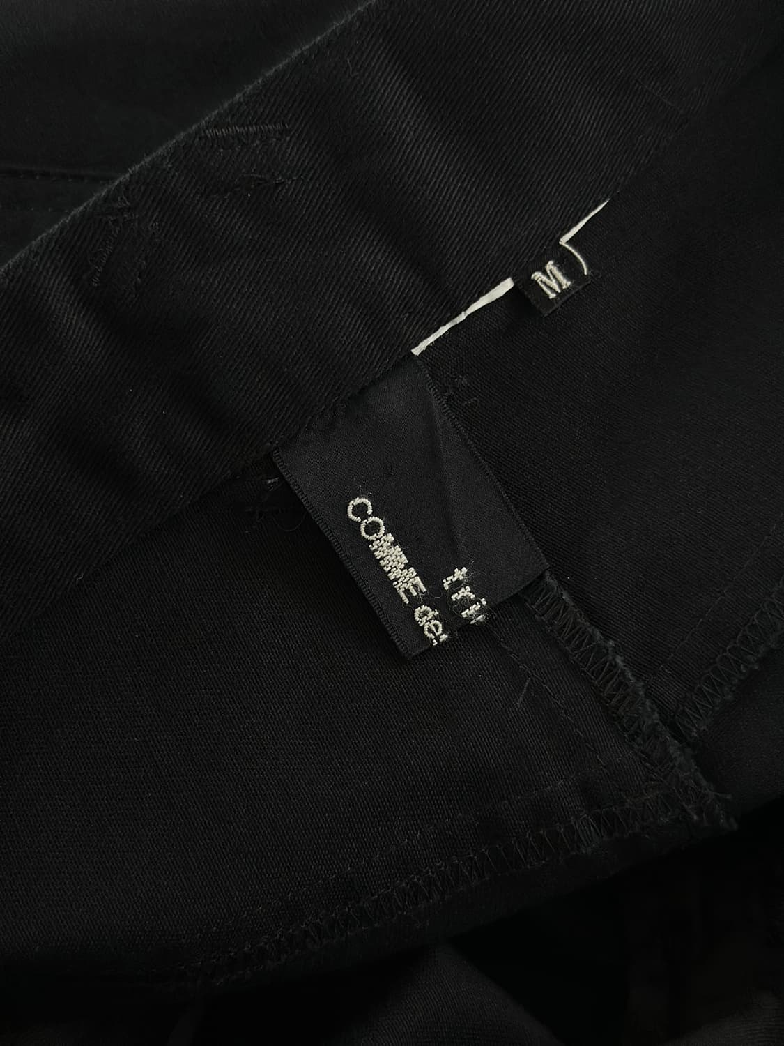 00s 트리콧 꼼데 가르송 블랙 코튼 롱 스커트 상품이미지7