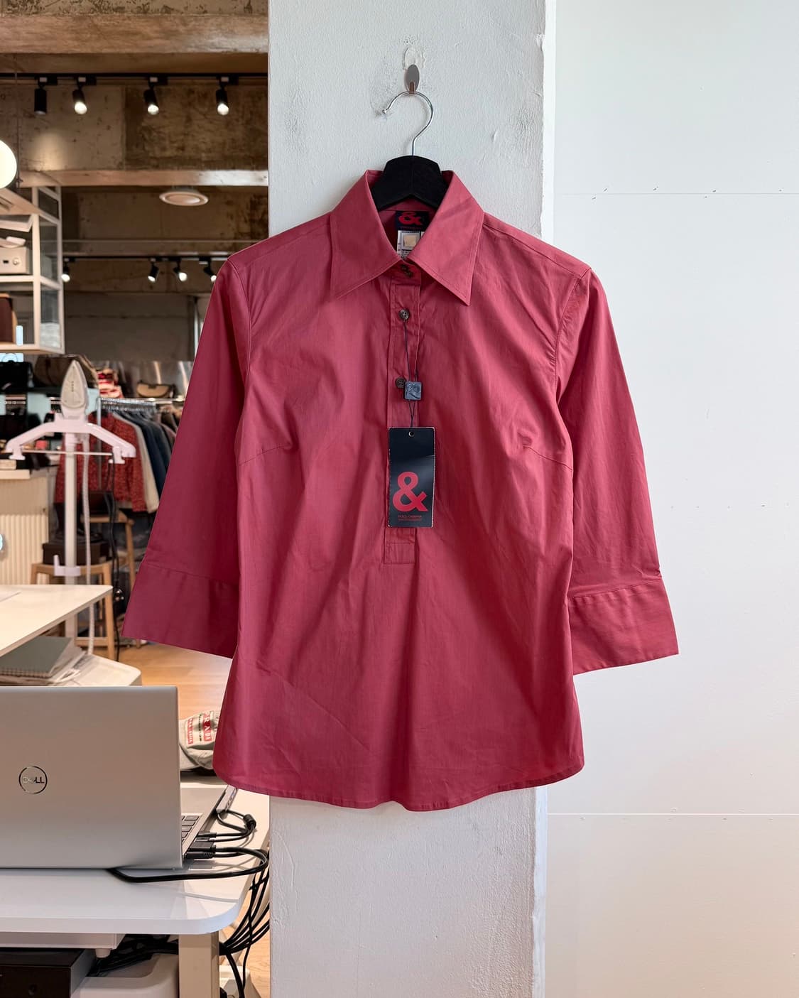 돌체앤가바나 레드 하프버튼 블라우스 셔츠  상품이미지2