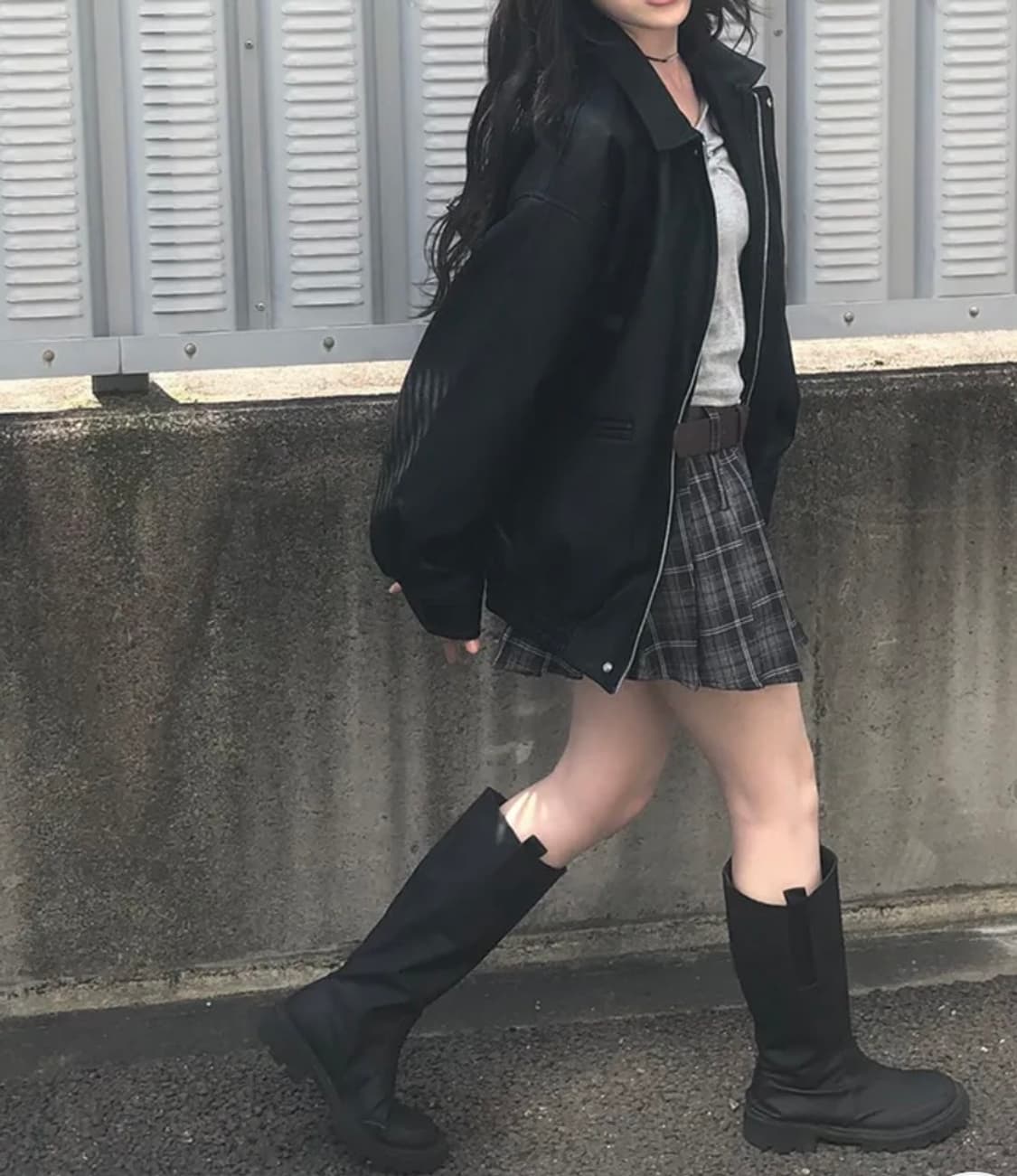 애니원모어 black 오버핏 가죽자켓 상품이미지2