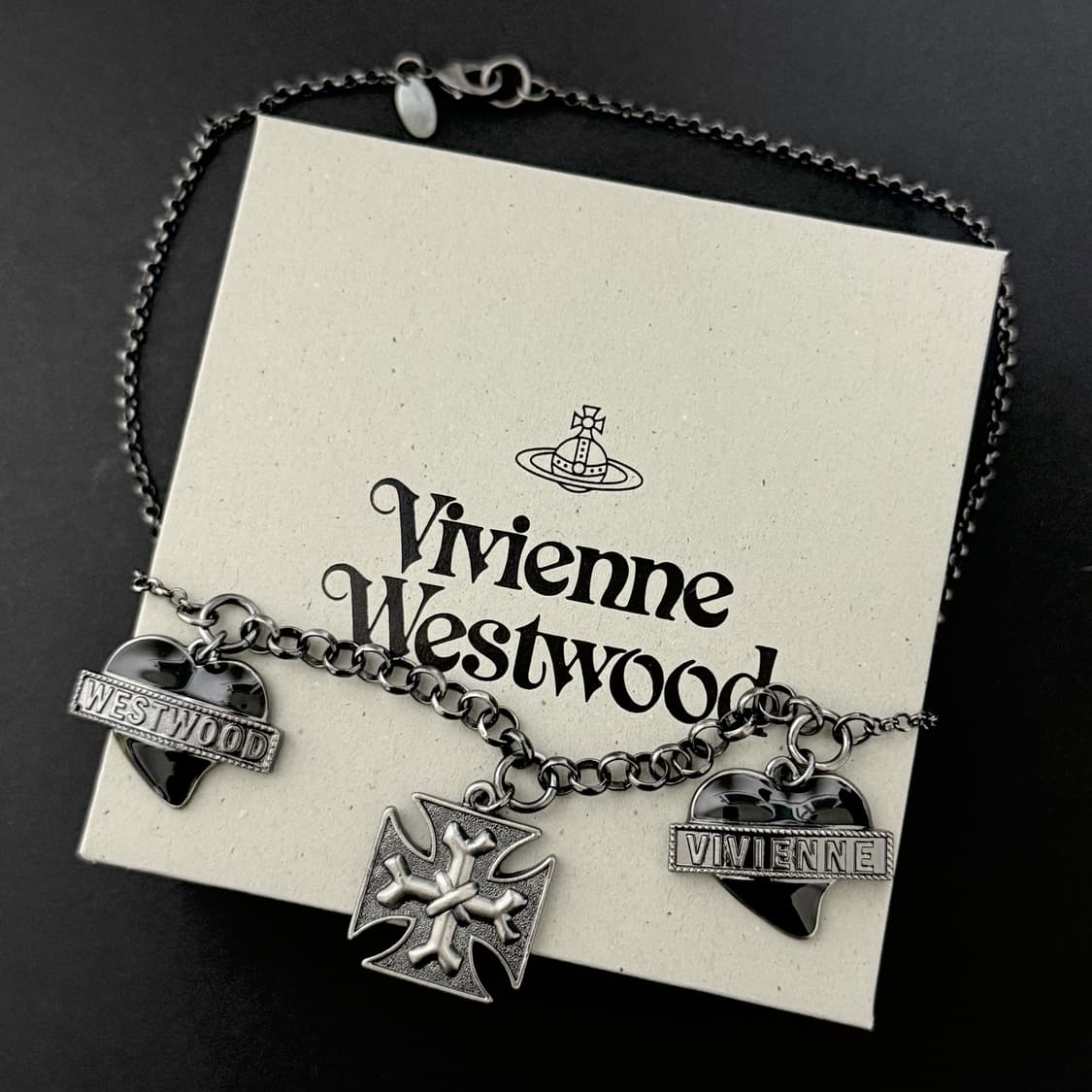 비비안웨스트우드 아카이브 크로스 하트 목걸이 상품이미지1