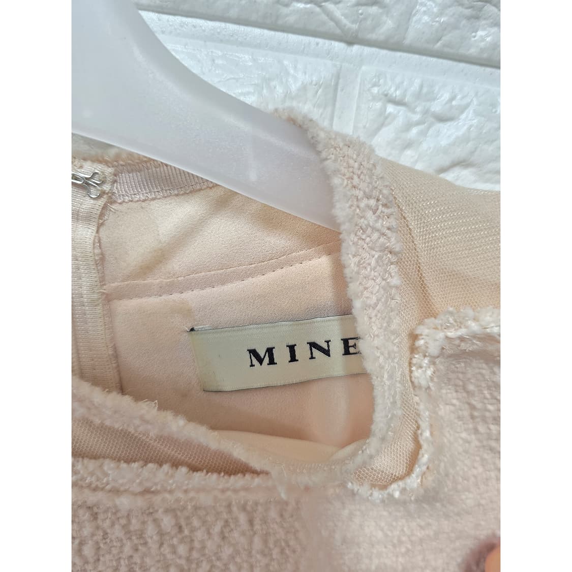택포)S 18s 한섬 마인 MINE 트위드 쉬폰 롱 원피스 상품이미지2