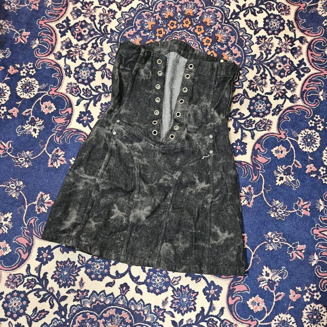 쓰리타임즈 루시퍼 데님 미니 원피스 상품이미지1