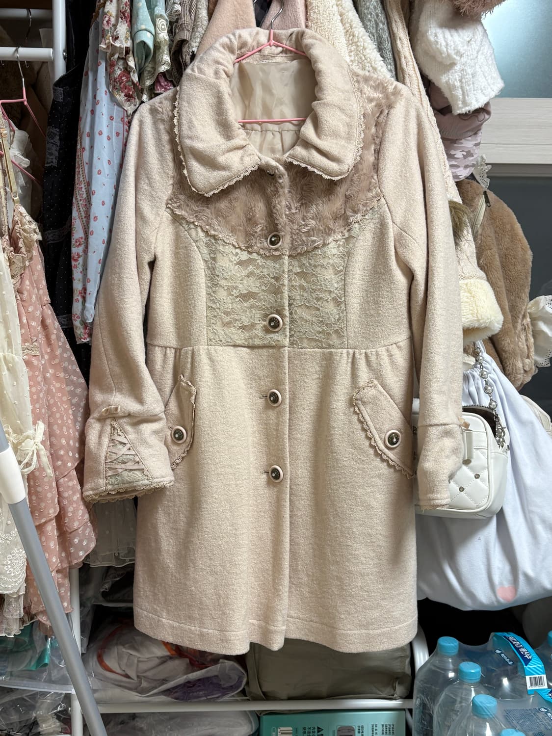 엑시즈팜 퍼 레이스 코트 로걀히메갸루 빈티지 상품이미지1