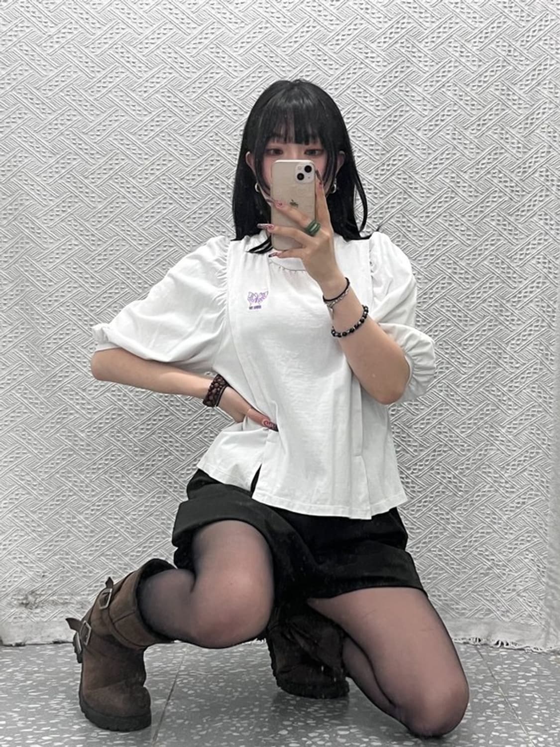 안나 수이 코지 러블리 걸코어 퍼프소매 블라우스 반팔티 90 C11825 상품이미지2