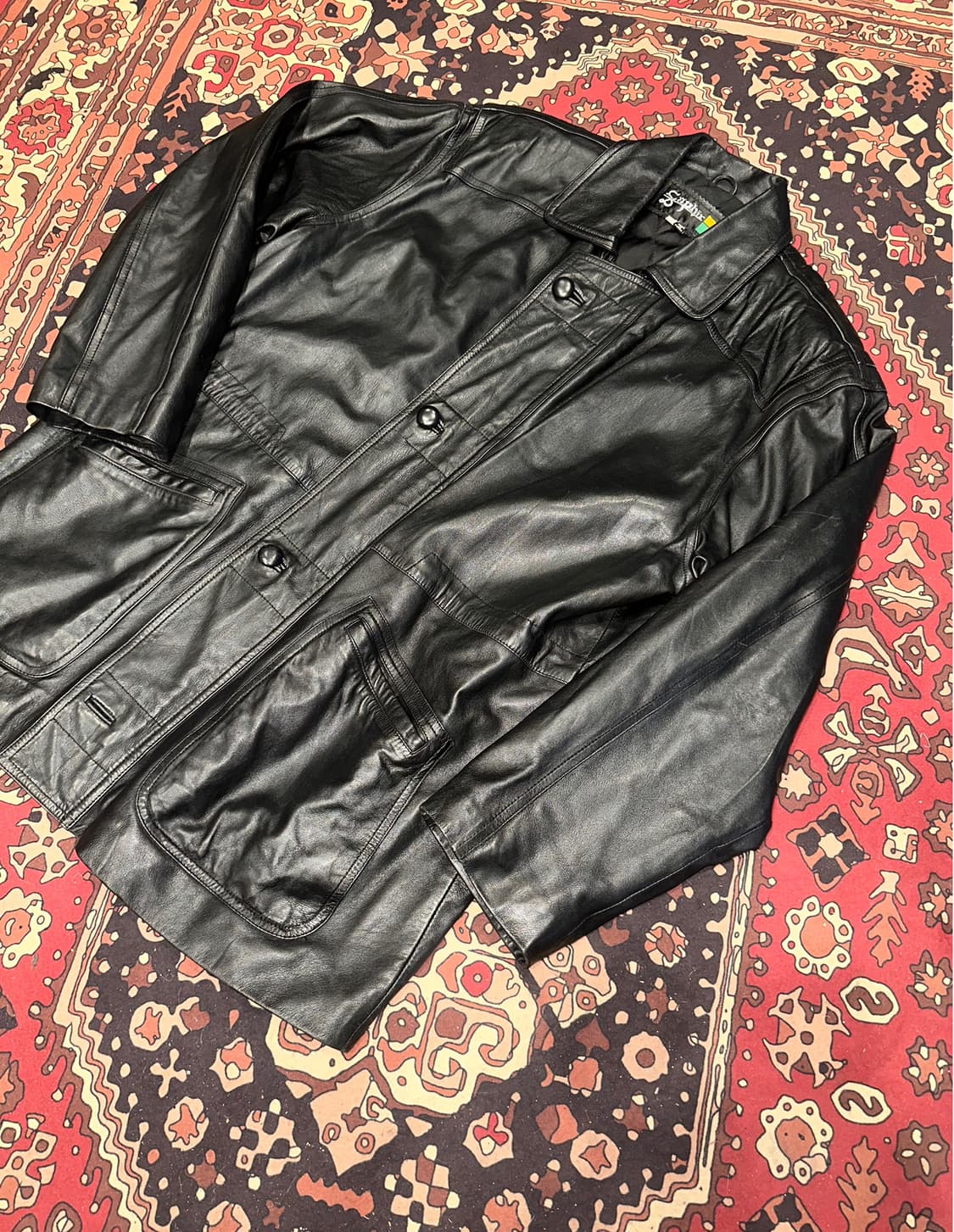 ( 2XL ) 가죽코트 가죽카코트 레더자켓 가죽롱코트 가죽롱자켓 상품이미지6