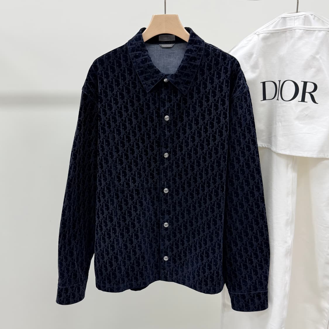 [S+급/50] 디올 오블리크 데님 셔츠 자켓 블랙 상품이미지1