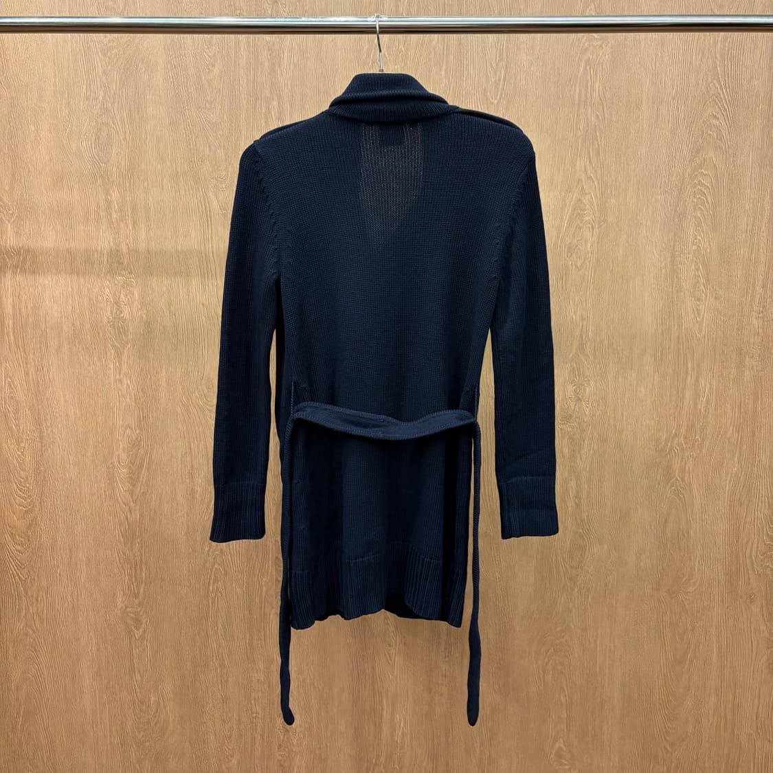 토리버치 롱 니트 가디건 자켓 허리 스트랩 골드 버튼 지퍼 디테일 네이비 상품이미지3