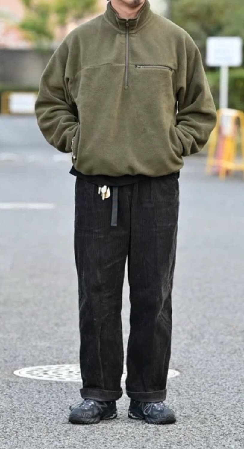 유니클로 후리스 하프집업 풀오버 올리브 상품이미지4