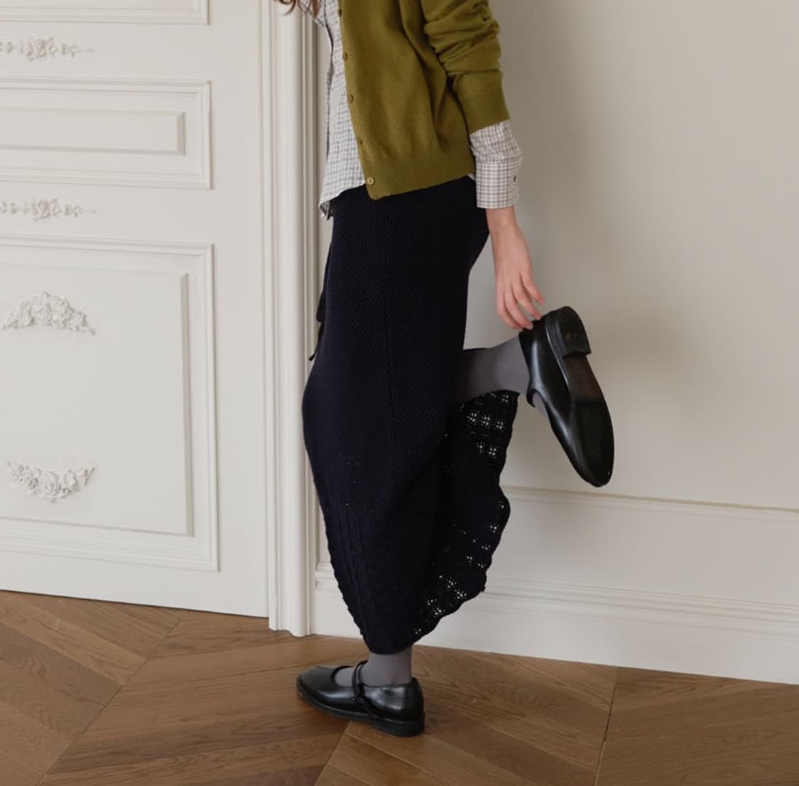 새상품) 온무드 니트 롱스커트 LIS KNIT LONG SKIRT - N 상품이미지4