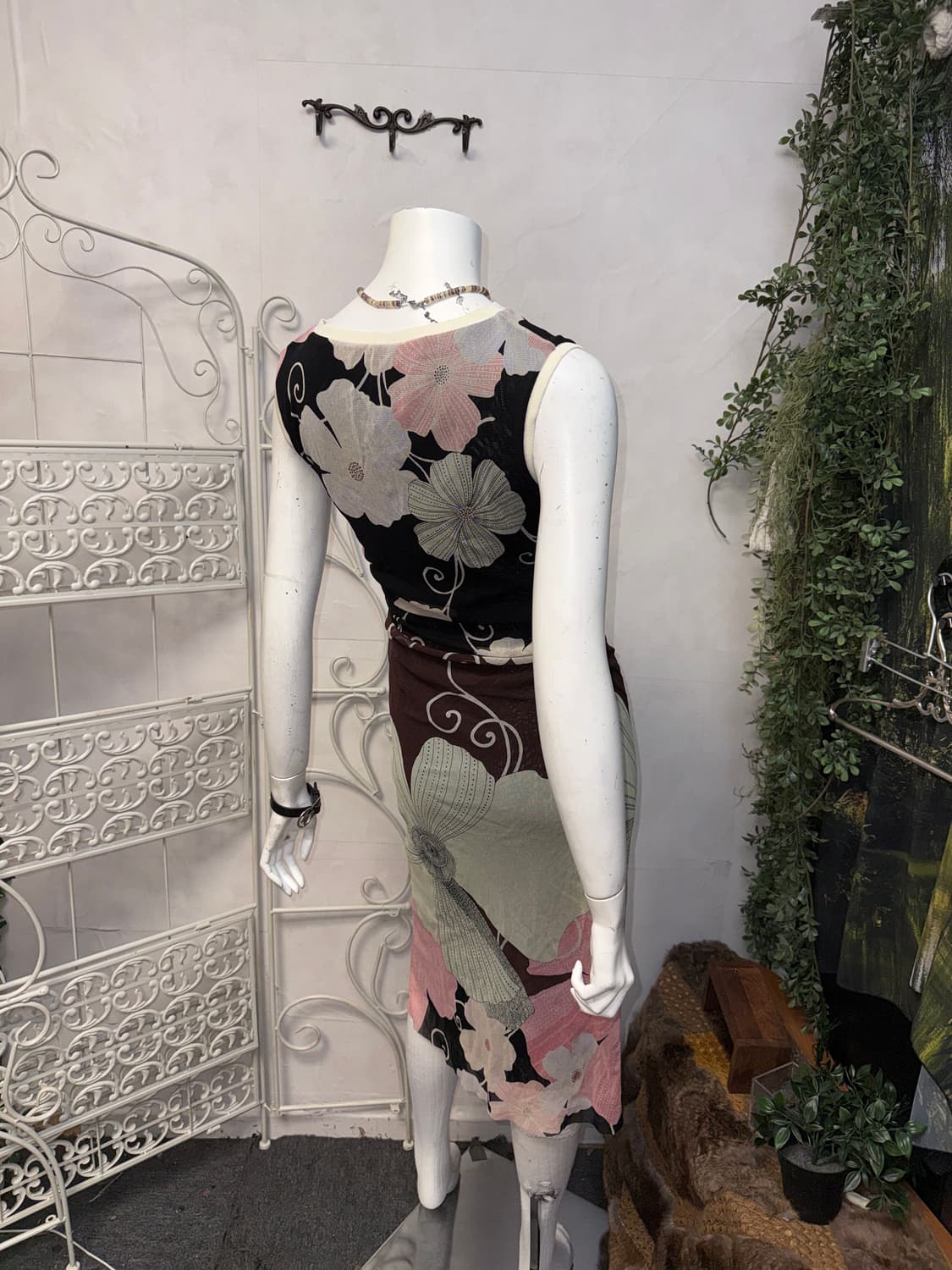 Kay Unger black pink oriental flower ops 상품이미지3