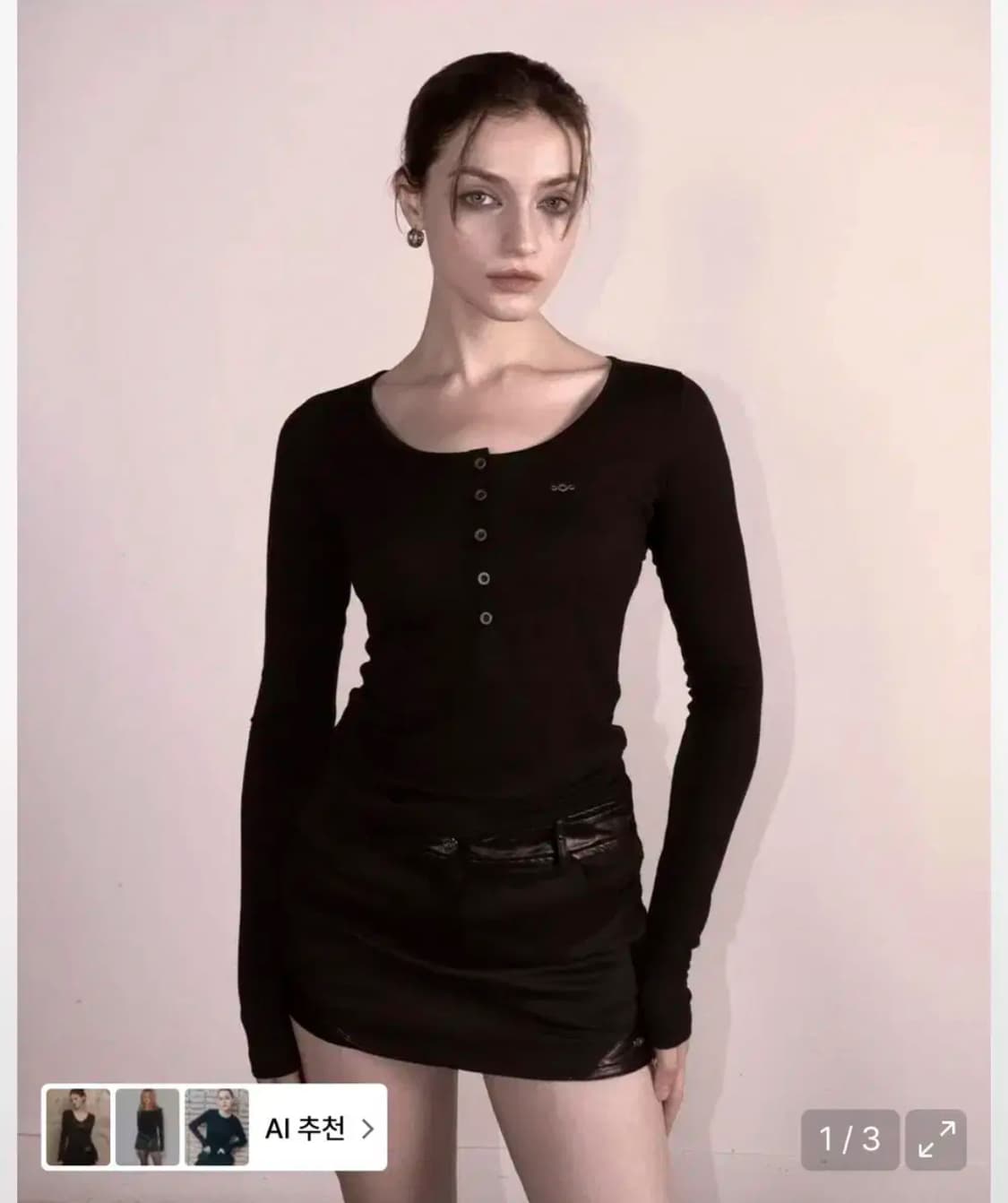 매고렌서울 메탈 트라이클립스 헨리넥 롱슬리브 상품이미지1