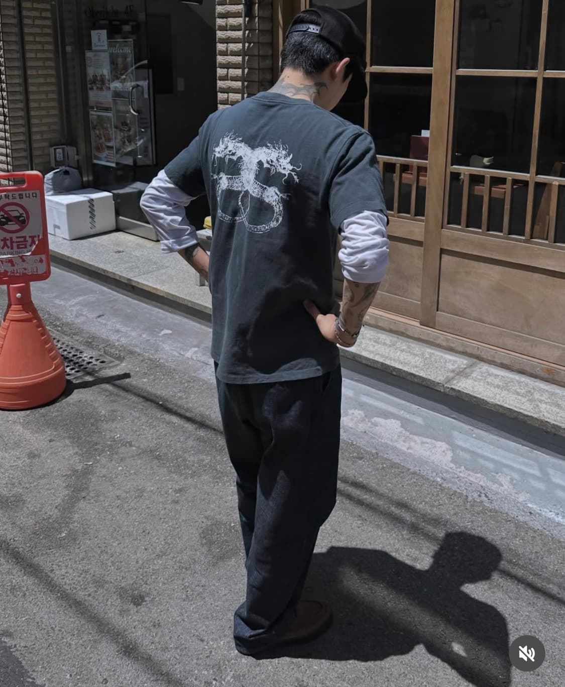 L) 90’s 스투시 드래곤 프린팅 반팔 티셔츠 상품이미지1