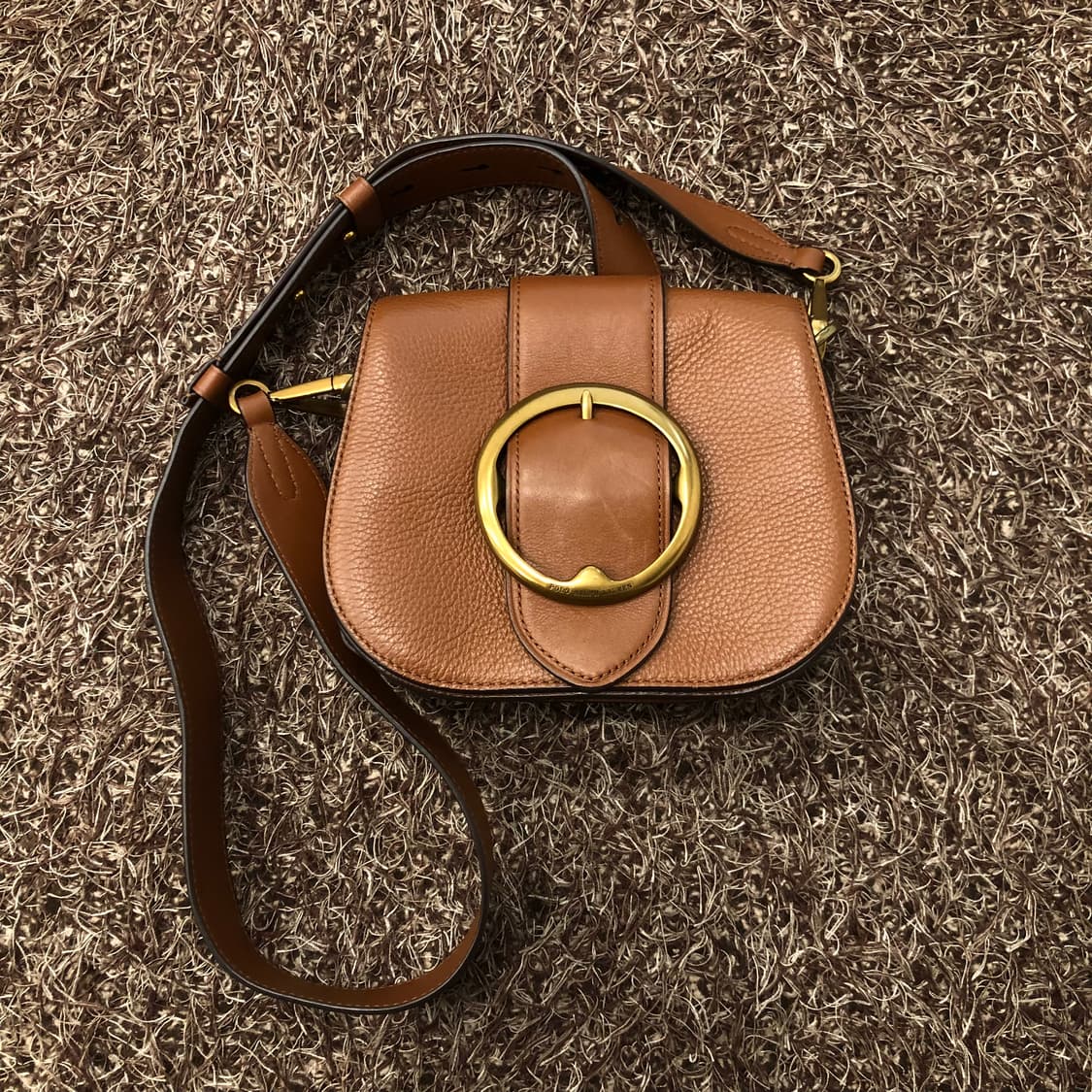 폴로 랄프로렌 페블 레더 레녹스 스몰 숄더백 상품이미지1