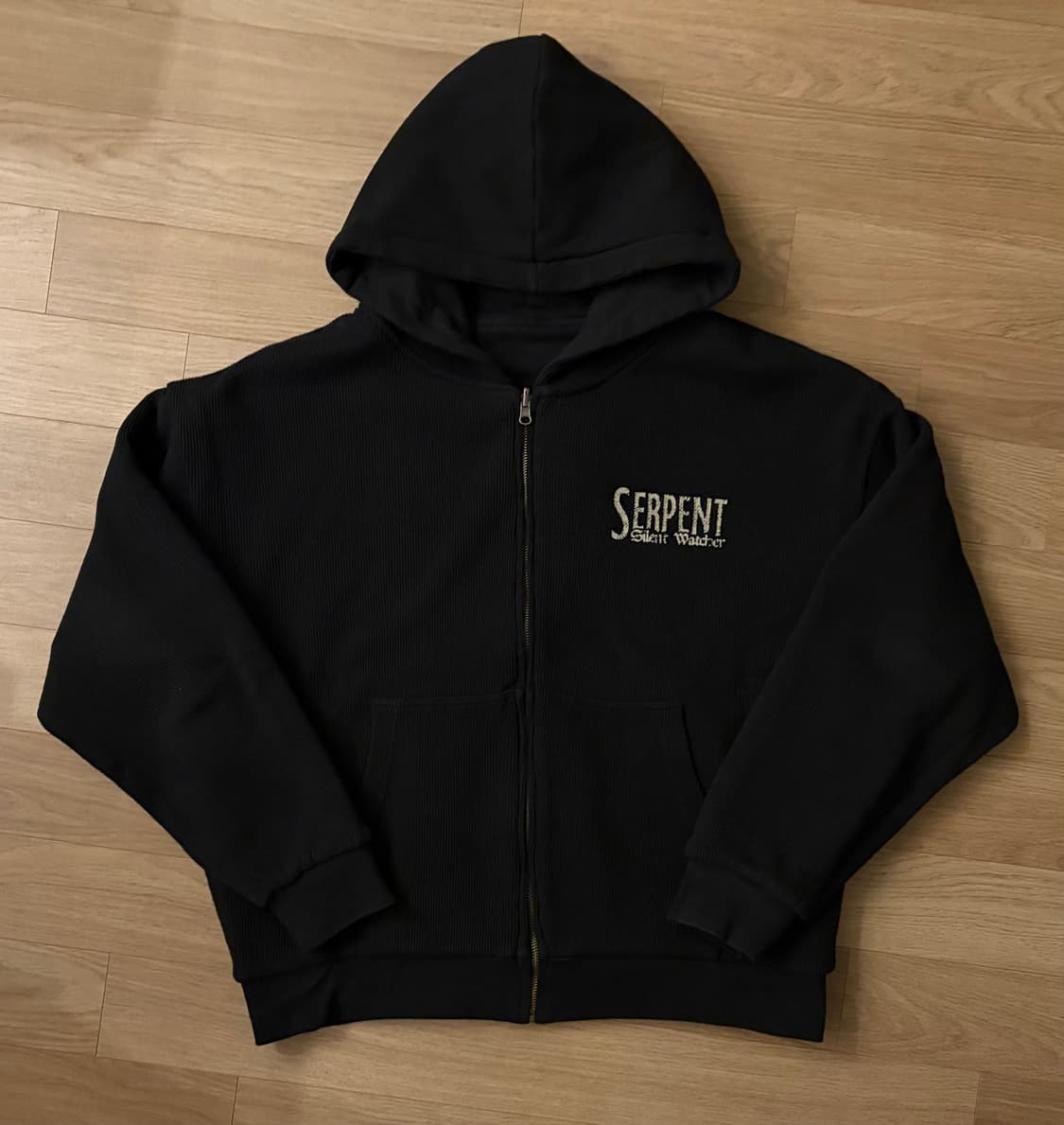SNAKE BONE REVERSIBLE HOOD ZIP UP BLACK 상품이미지5