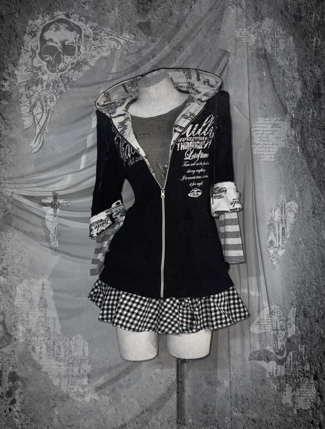 무채색 키치 데일리펑크 코디세트  상품이미지1