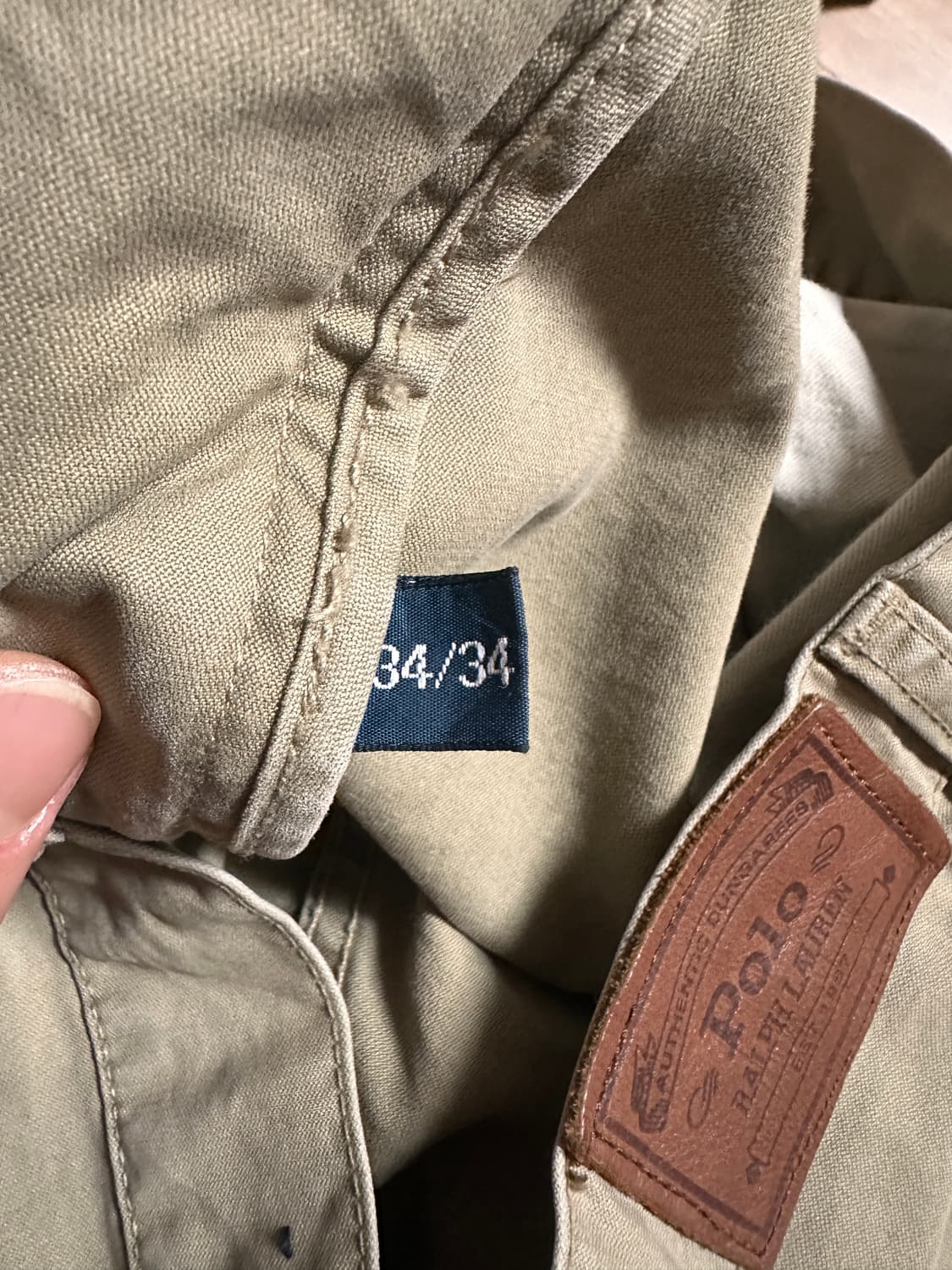 폴로 가죽탭 코튼팬츠(34/34) 상품이미지4