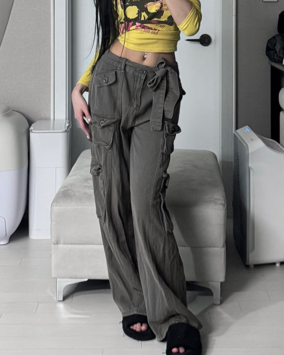 ༒ Ribbon-tie wide pants 상품이미지3