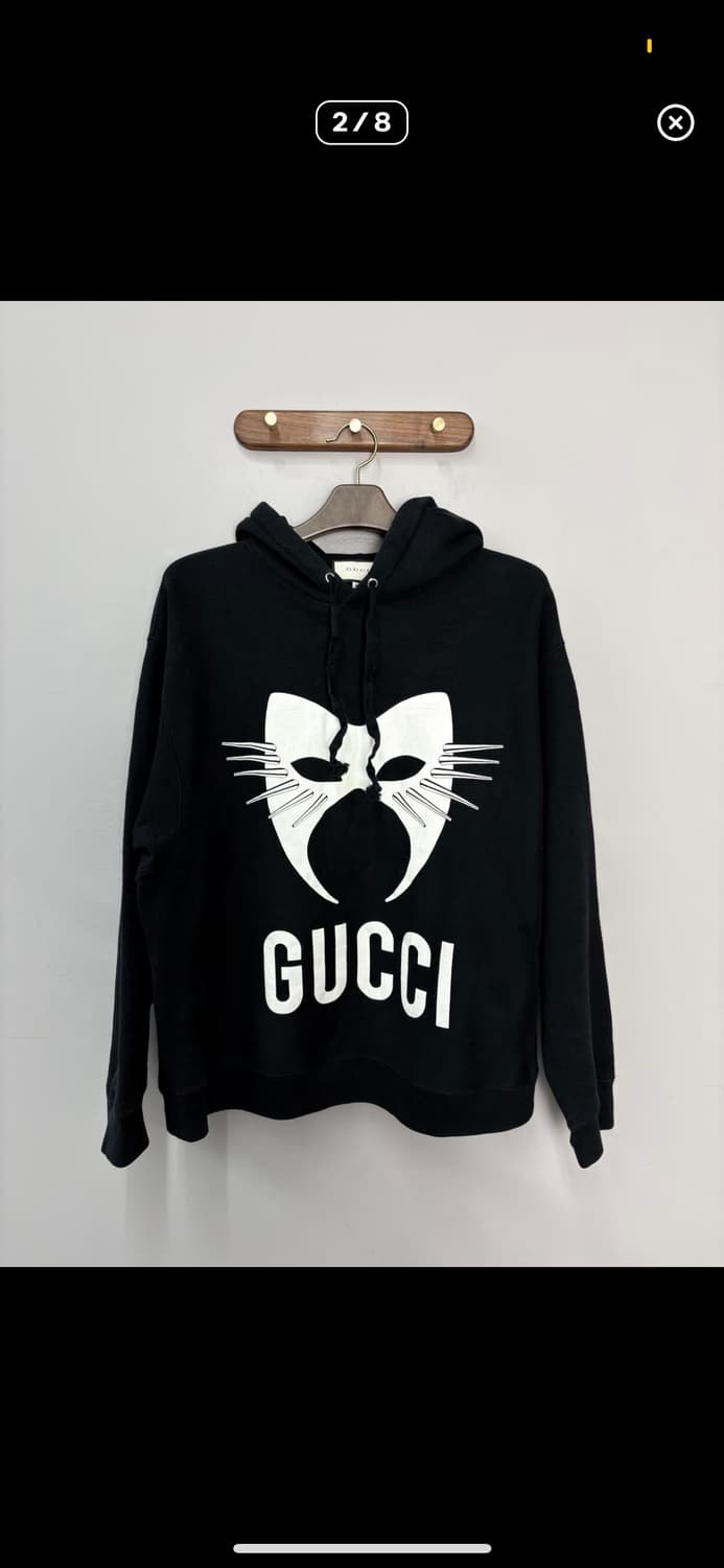 구찌 블랙 매니페스토 오버핏 후드티 H2419 상품이미지2