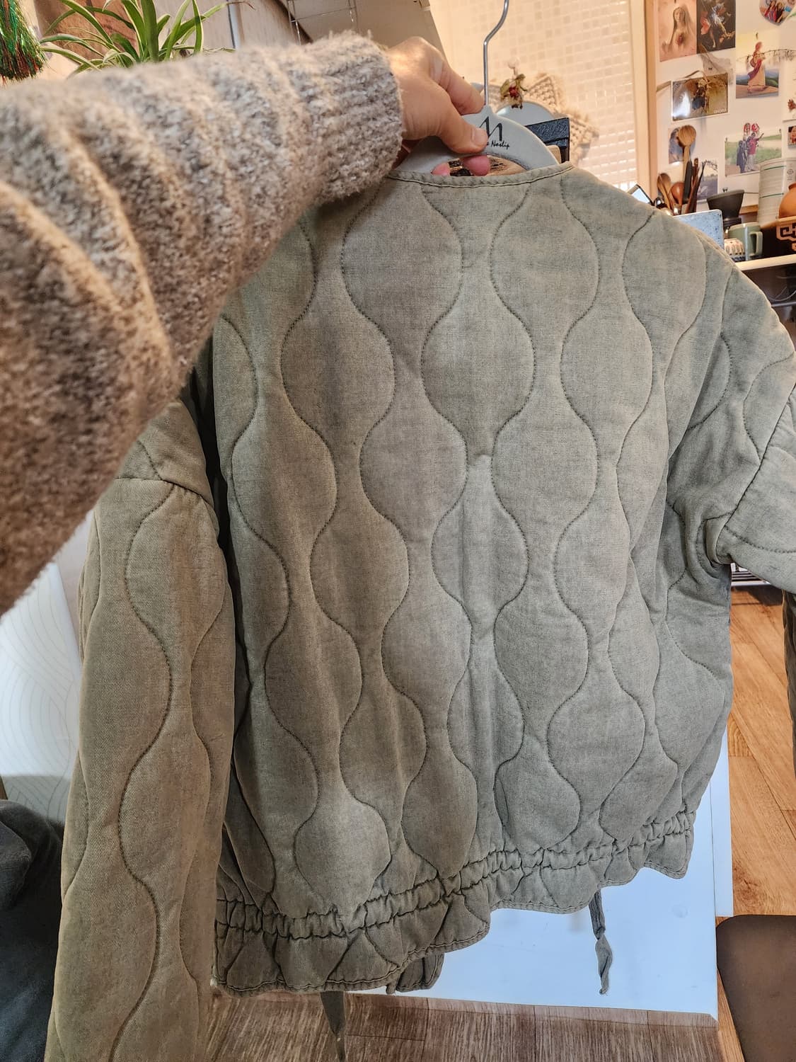 자라 면 퀼팅 누빔 점퍼 55사이즈 상품이미지6