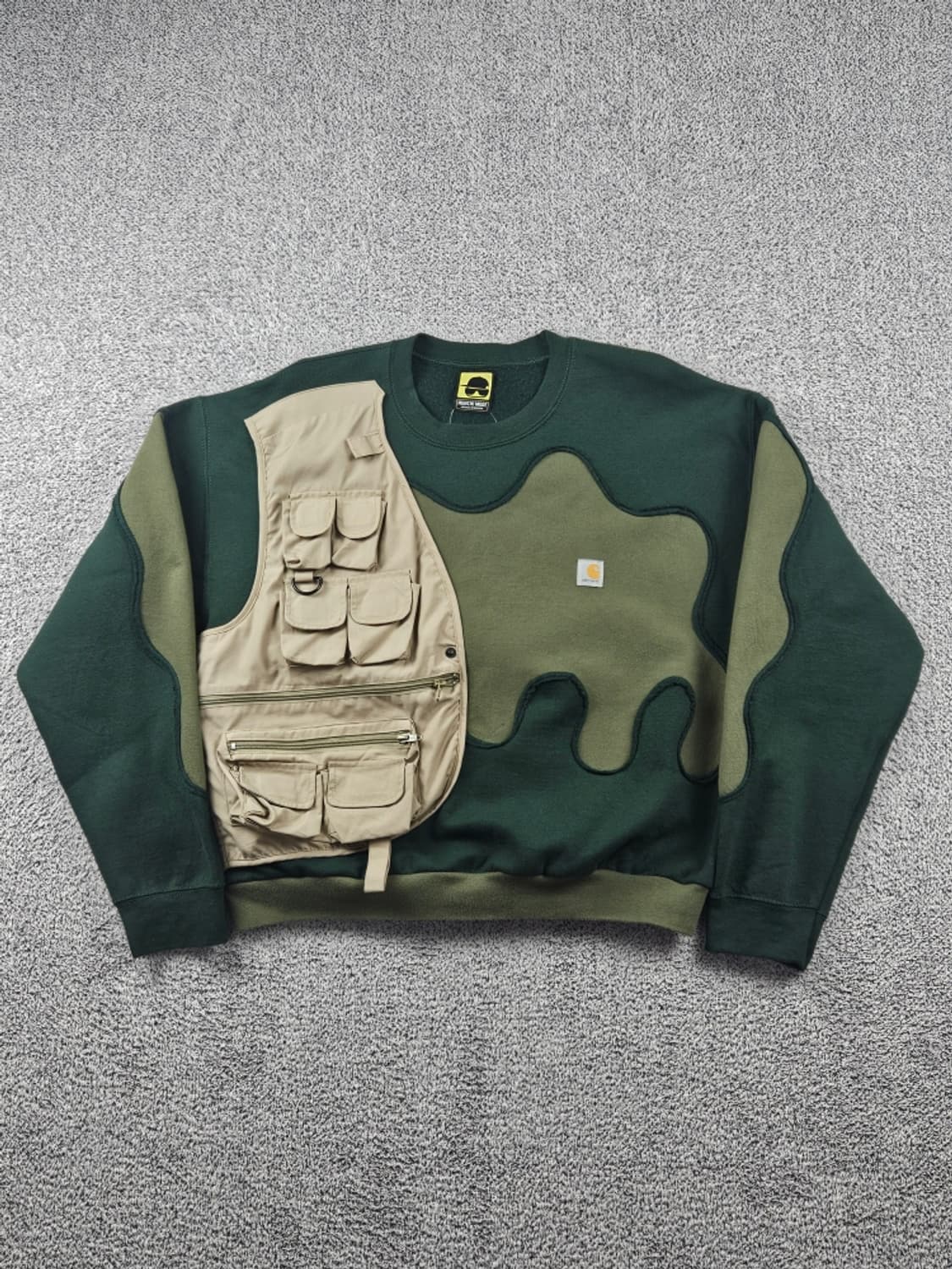 칼하트 포켓 베스트 아플리케 커스텀 맨투맨 스웻 셔츠 (L추정)/9318 상품이미지2