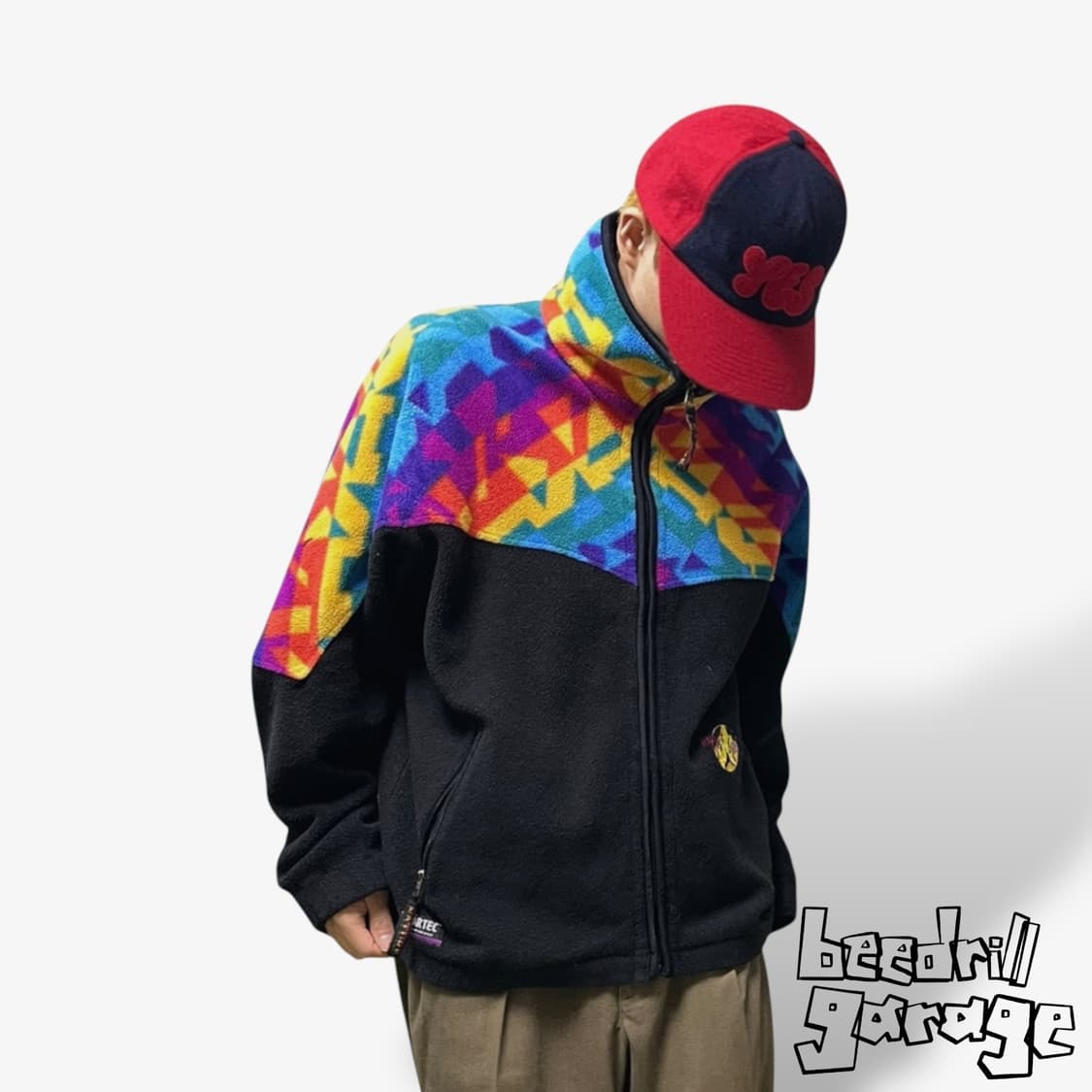 90s 코오롱 스포츠 패턴 플리스 집업 상품이미지1