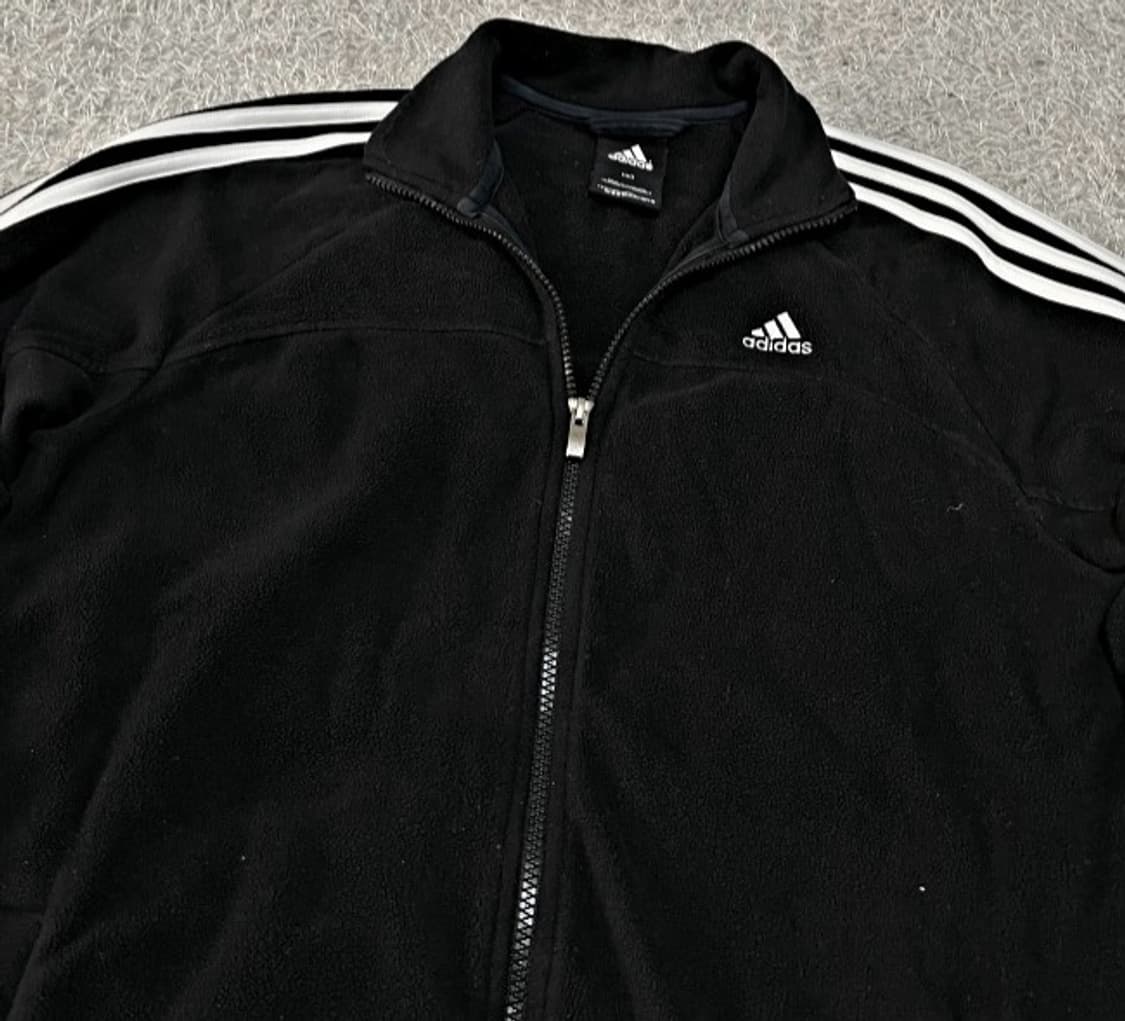 아디다스 블랙 검정 후리스 져지집업 95~100 상품이미지2