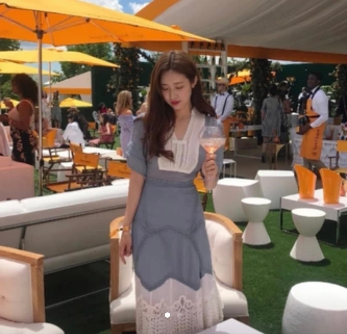 차정원 페이유 원피스 블루 레이스 롱 원피스 s(새상품) 상품이미지1