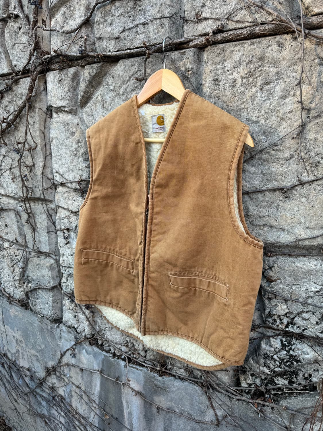 70s 칼하트 덕캔버스 쉐르파 워크 베스트 조끼 L 상품이미지3