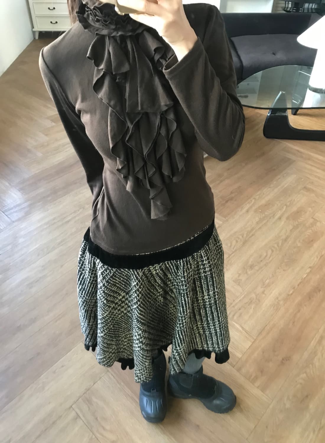 vintage brown frill top 상품이미지7