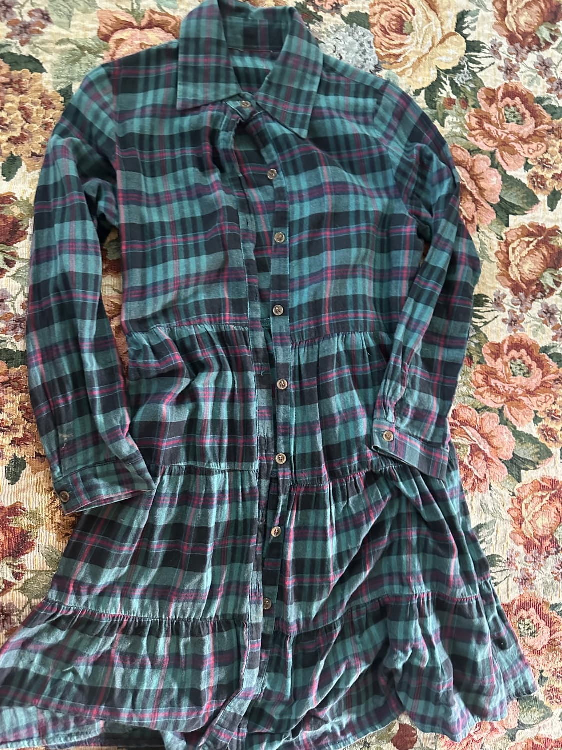 빈티지 체크 원피스 상품이미지1