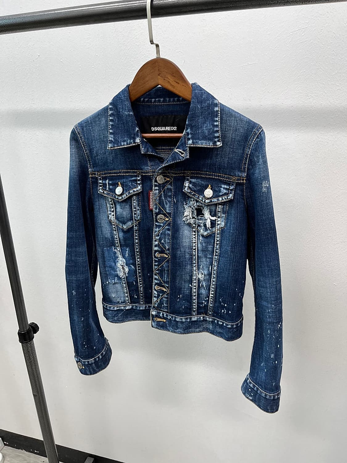 여) 디스퀘어드 데미지드 청자켓  상품이미지1