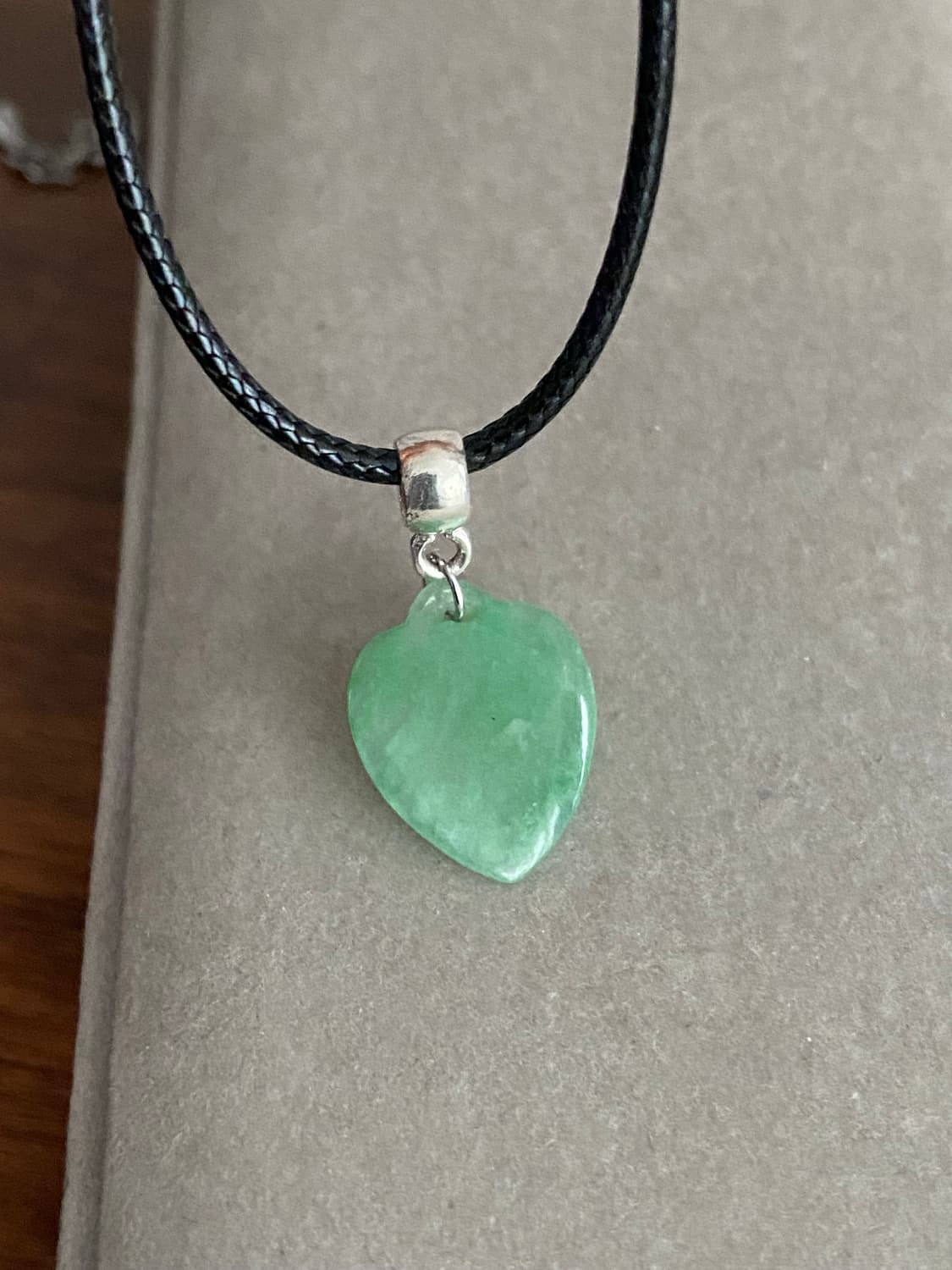하트 모티브 천연 비취 펜던트 목걸이 상품이미지4