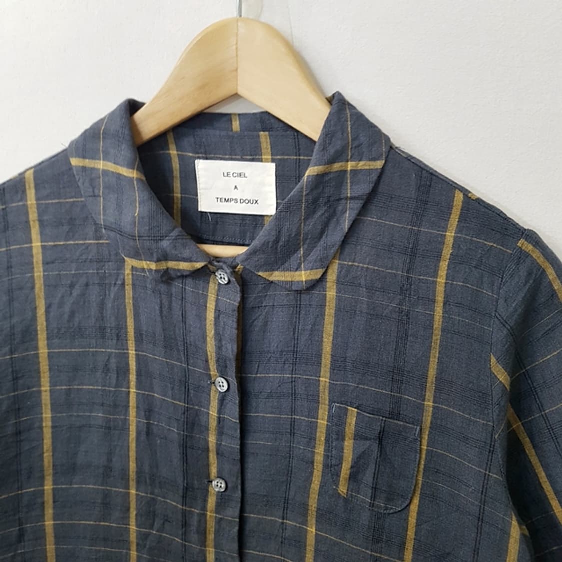 Le ciel a TEMPS DOUX 린넨 100% 블라우스 카키 상품이미지3