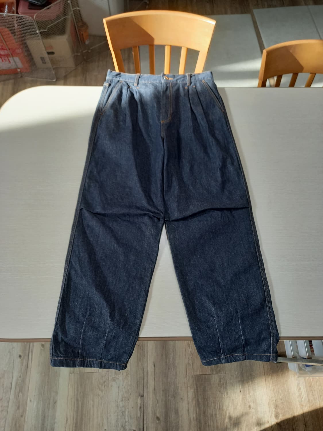 32 LEARVE Kor 하이웨이스트 스판 와이드진 진청 32-303 상품이미지1