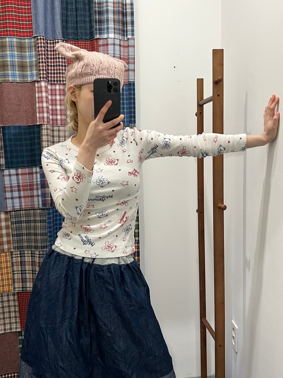 Joey 히스테릭글래머 화이트 퍽베어 크롭탑 상품이미지1