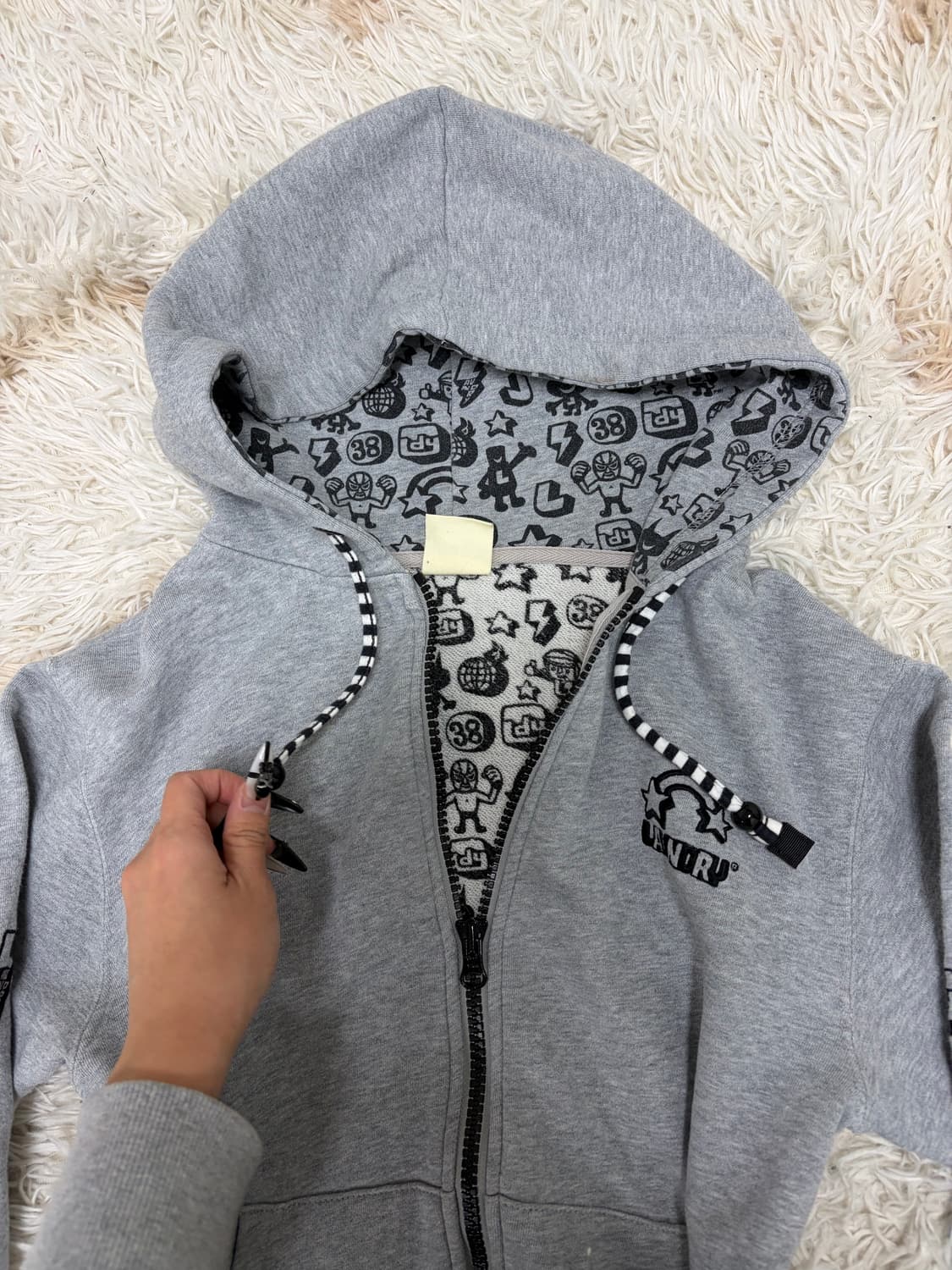 키치갸루 스트라이프 너드 후드 후집 후드집업 상품이미지2